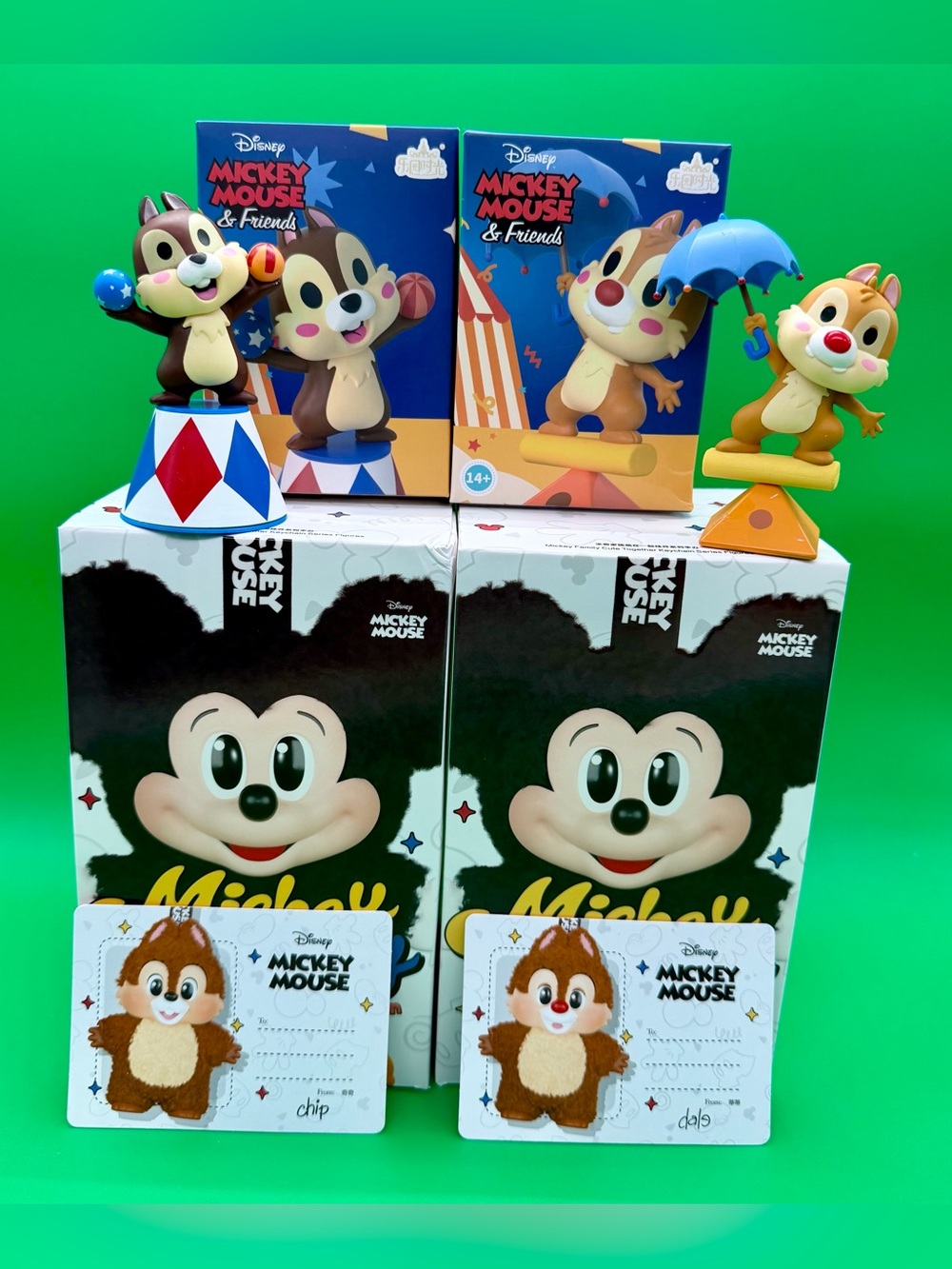 Disney Chip and Dale pendants & Friends Figure Set - Blue, Brown, Tan